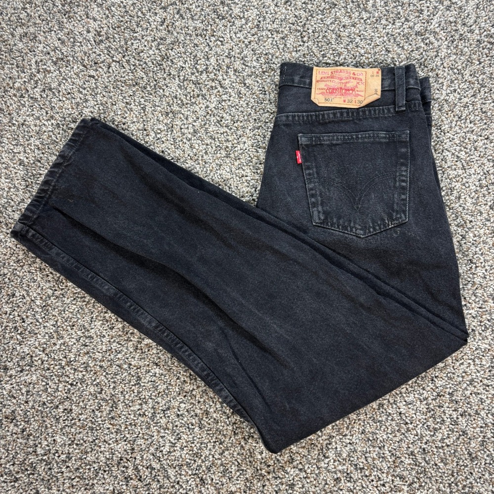 Levi's 501 Men's 32x30 Y2K Jeans USA Made Black Denim Straight Leg 00s